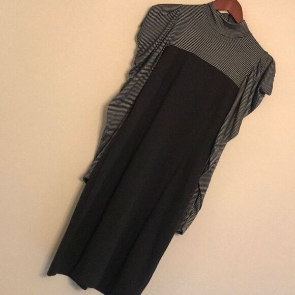 Ronen Chen Black Puffed Ruched Sleeve Dress - Sz 2 - Picture 1 of 11